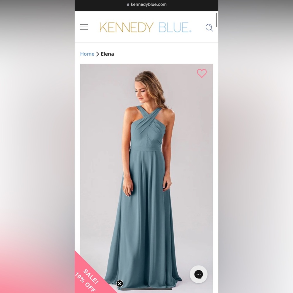 Kennedy Blue Bridesmaid Dress- Elena in Slate Blue, size 6.